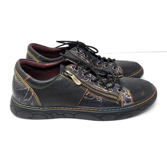 Spring Step L'Artiste Sneaker Shoes Size EU 41 US 9.5-10 DANLI-BLOOM Black Multi - Picture 1 of 12